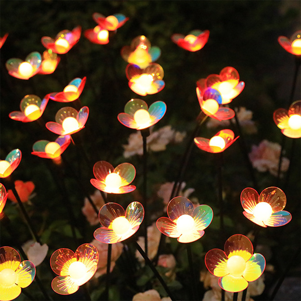 Solar Garden Flower Lights – C - Outdoor Lighting Yard Decoration ulasan dan harga