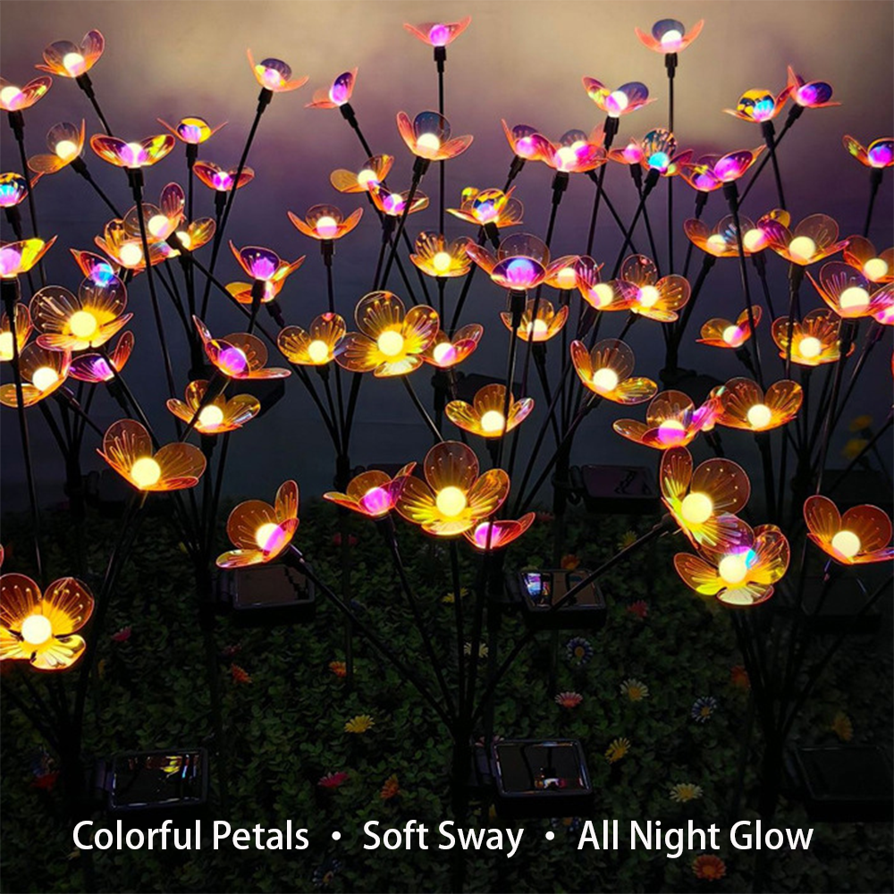 Solar Garden Flower Lights – C - Outdoor Lighting Yard Decoration ulasan dan harga