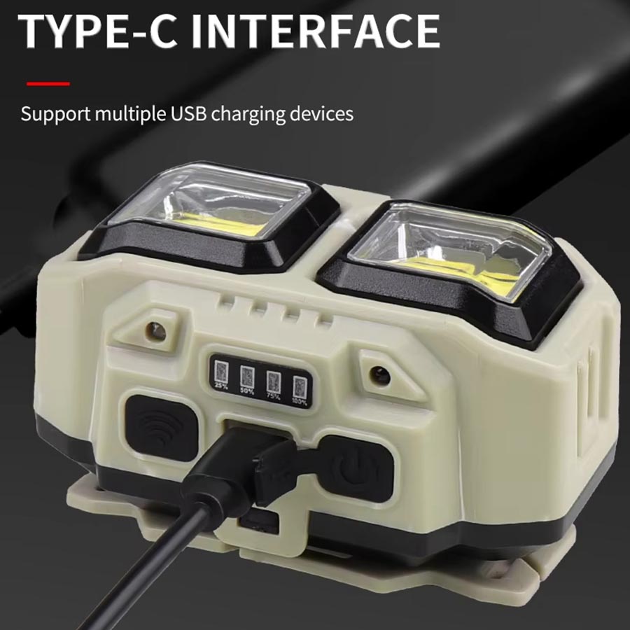 COB LED Headlamp Rechargeable  - Outdoor Lighting Xmas ulasan dan harga