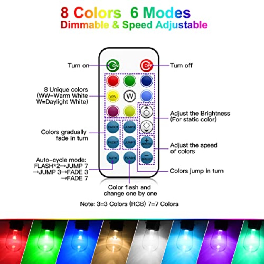 144Ft 3x48ft Multicolor Outdoo - String Light Bistro ulasan dan harga