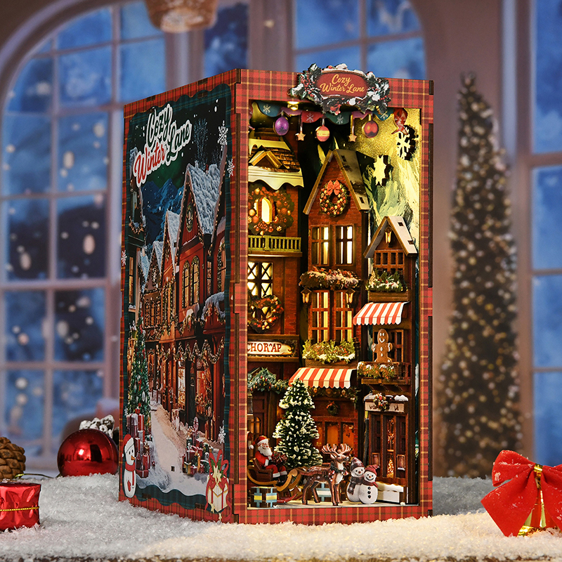 NEW DIY Book Nook Wooden Minia - Outdoor Lighting Xmas ulasan dan harga