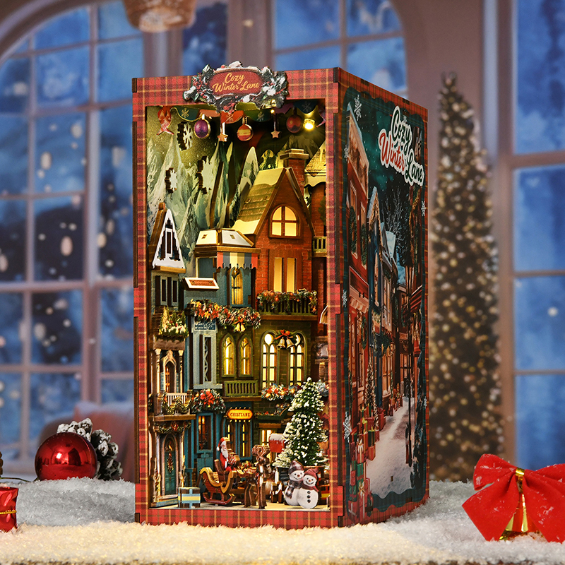NEW DIY Book Nook Wooden Minia - Outdoor Lighting Xmas ulasan dan harga