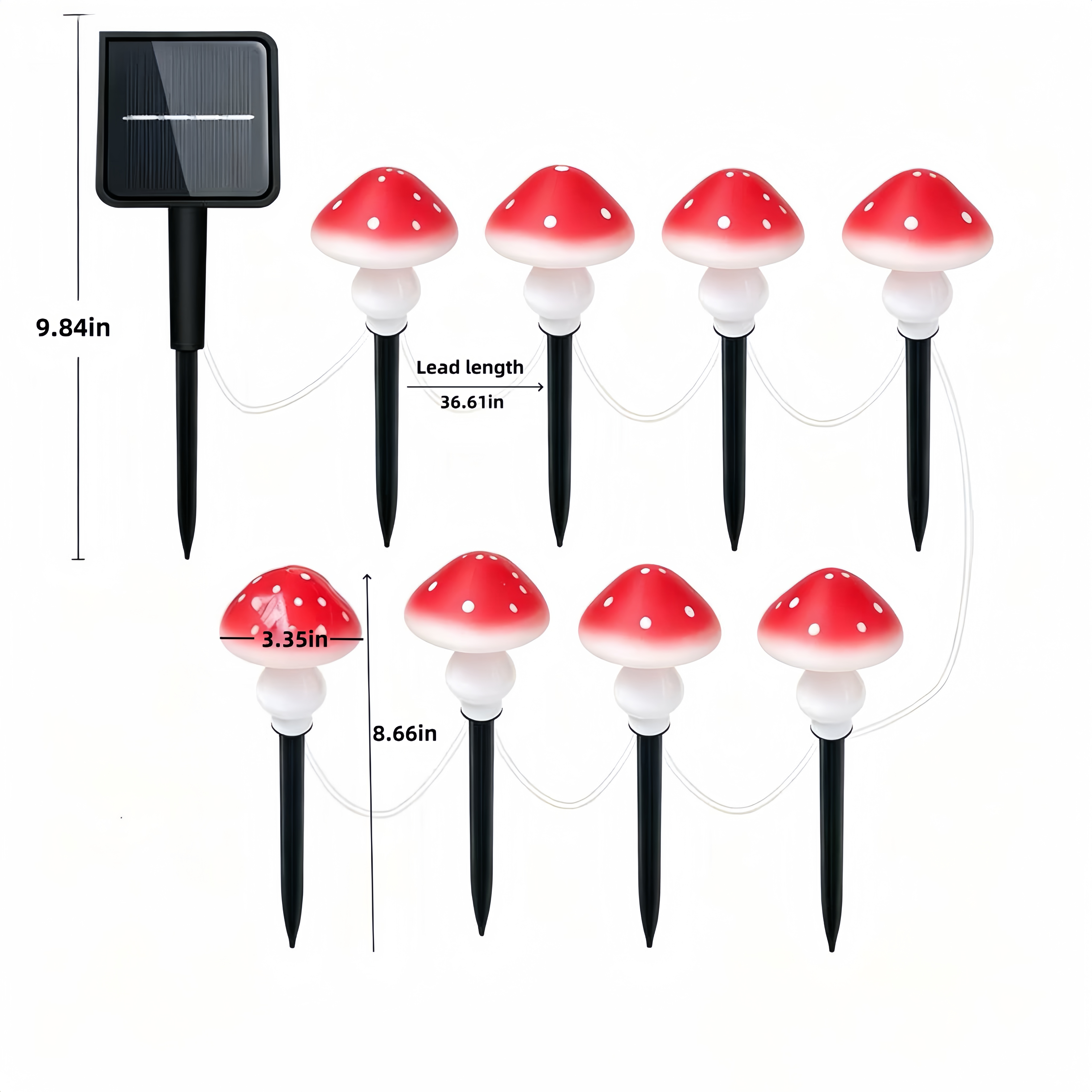 Solar Mushroom String Lights W - Outdoor Lighting Yard Decoration ulasan dan harga