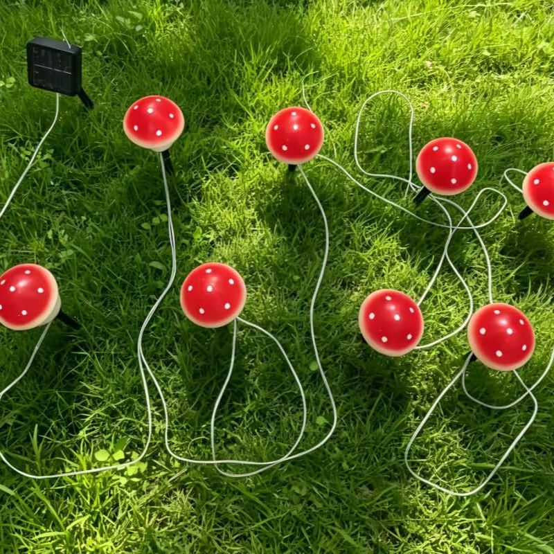 Solar Mushroom String Lights W - Outdoor Lighting Yard Decoration ulasan dan harga