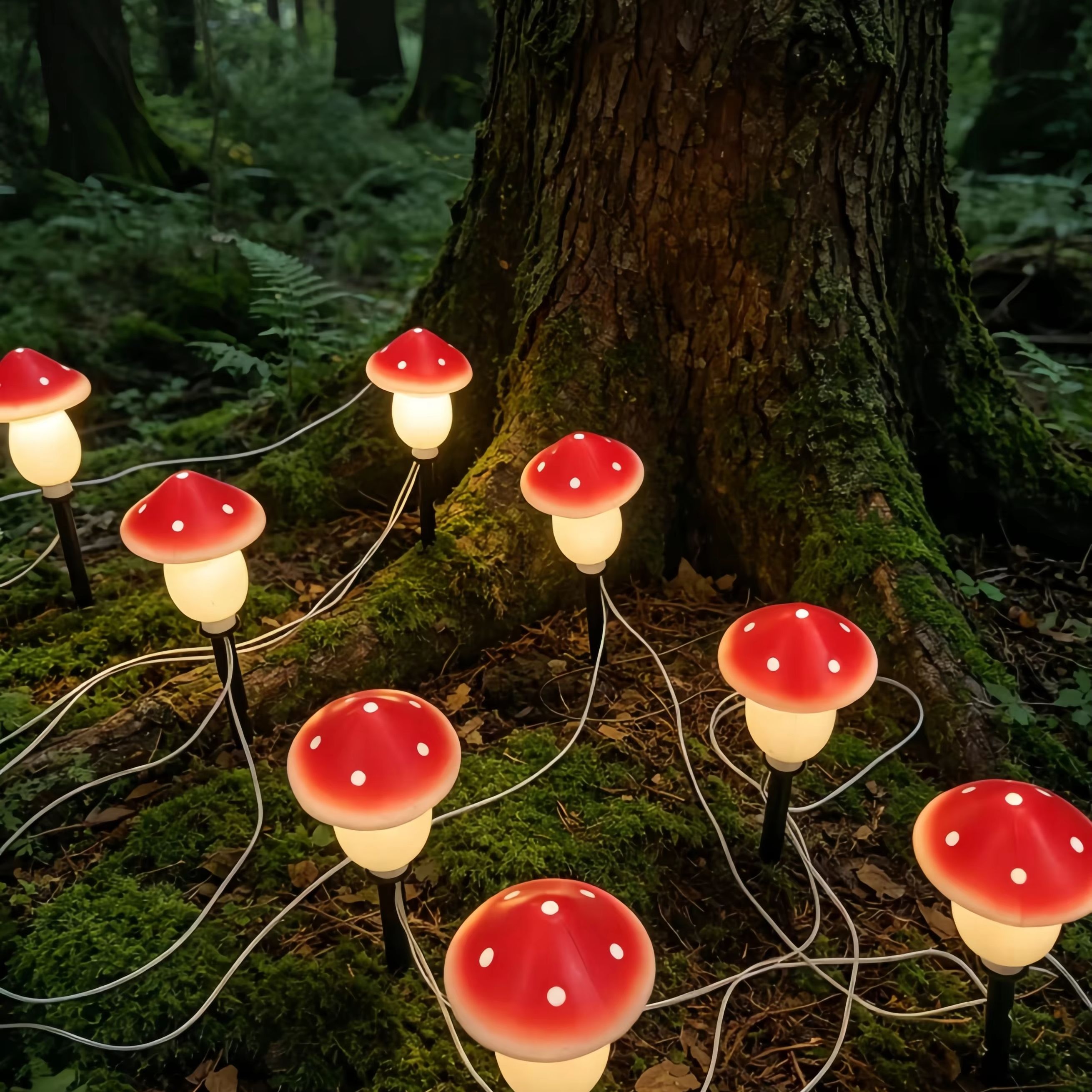 Solar Mushroom String Lights W - Outdoor Lighting Yard Decoration ulasan dan harga