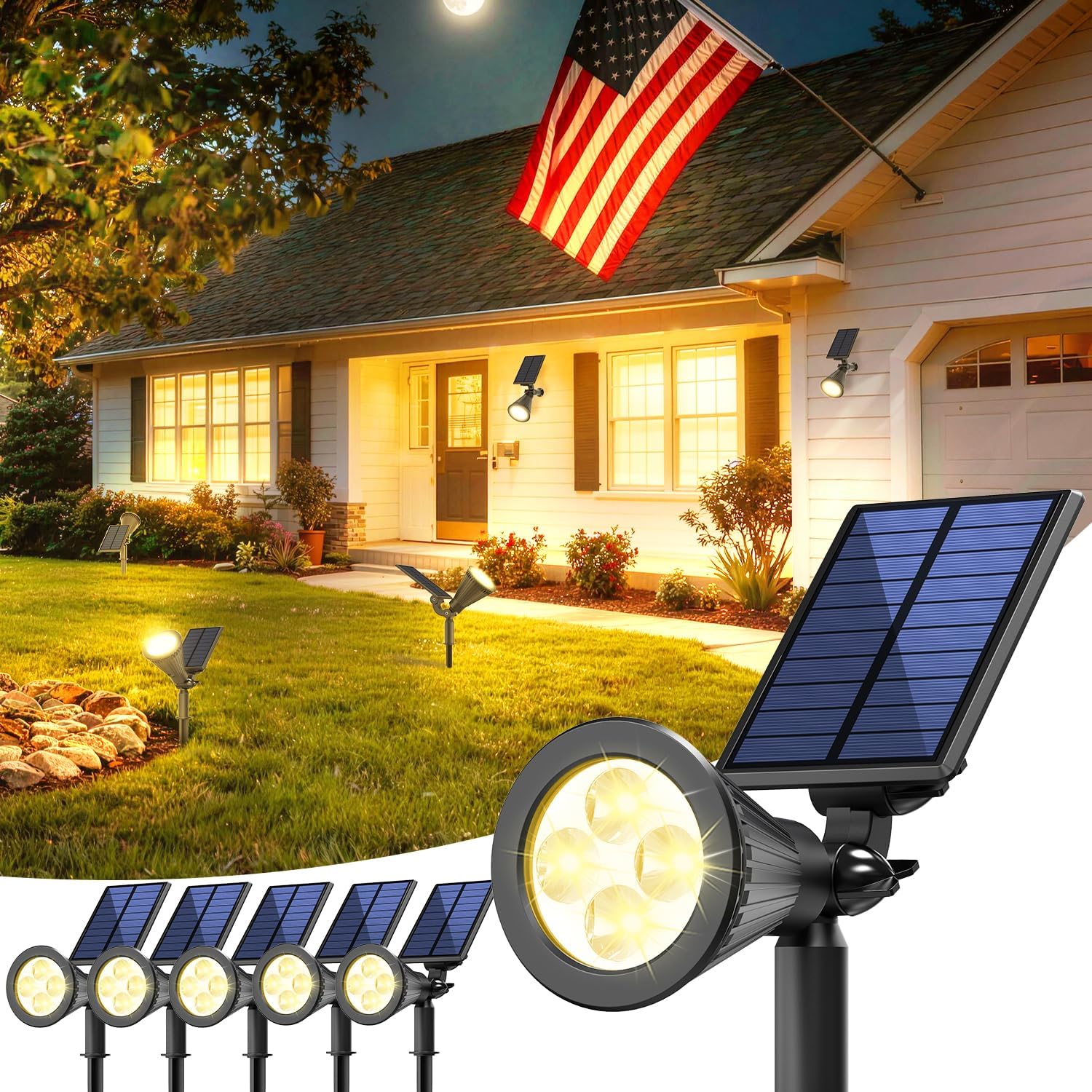 6 Pack Solar Spot Lights Outdo - Outdoor Lighting Spotlight ulasan dan harga